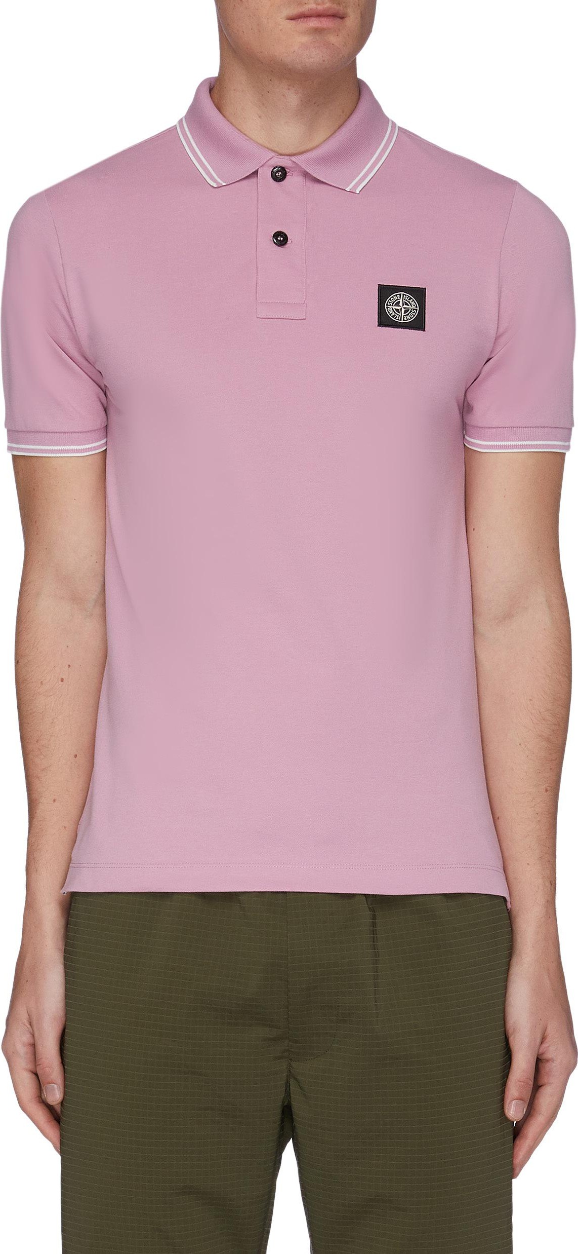 Stone Island Logo Appliquéd Polo Shirt