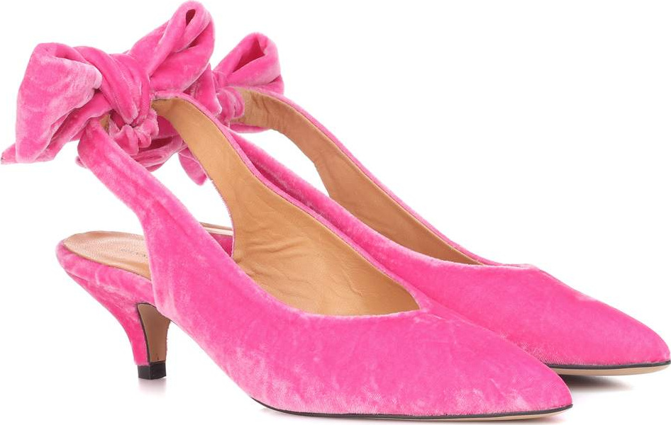 Ganni Sabine velvet slingback pumps