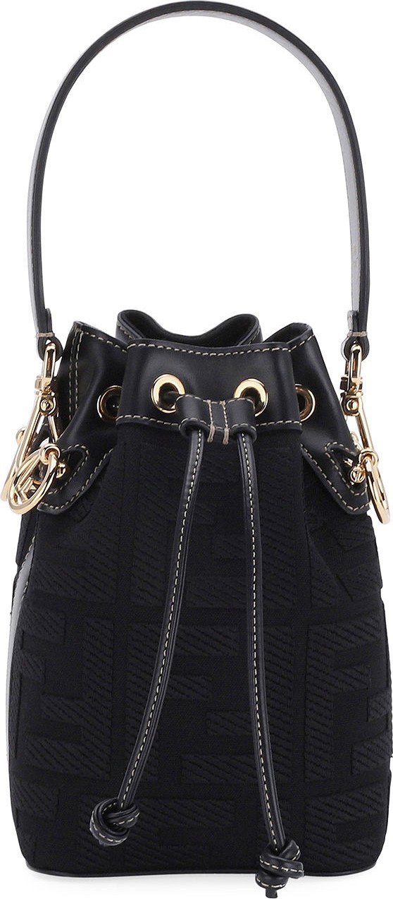 Fendi Mon Tresor Mini FF Embroidery Bucket Bag