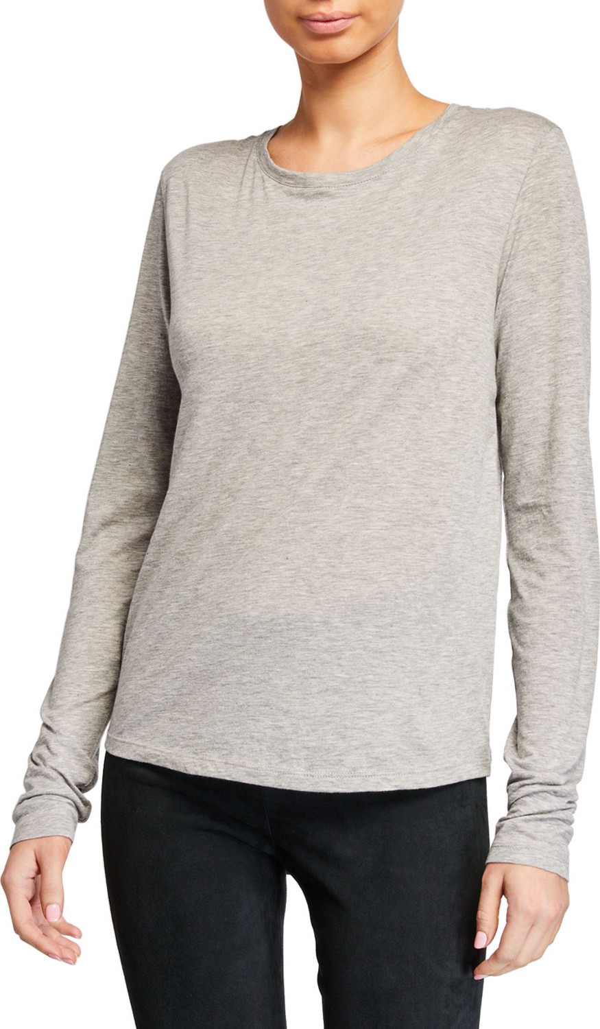 Vince Essential Long-Sleeve Crewneck Tee
