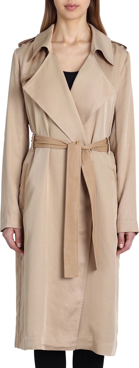Badgley Mischka Angelina Self-Tie Trench Coat