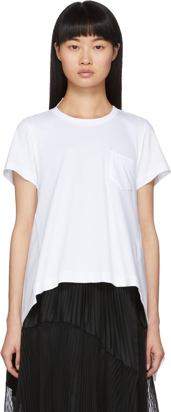 Sacai White Poplin T-Shirt