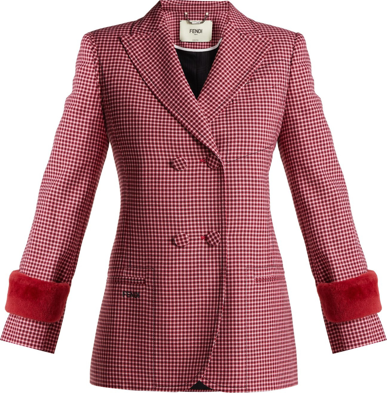 Fendi Shearling-trimmed wool jacket