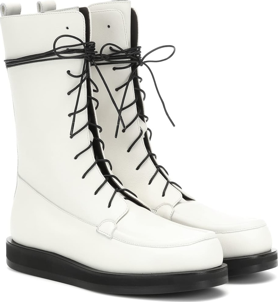 THE ROW Patty leather ankle boots