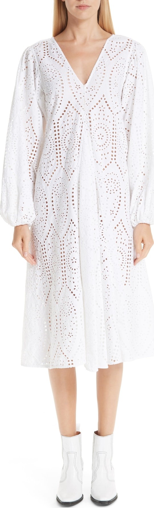 Ganni Falcon Eyelet Dress