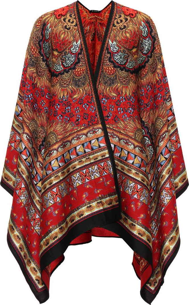 Etro Jacquard wool-blend poncho