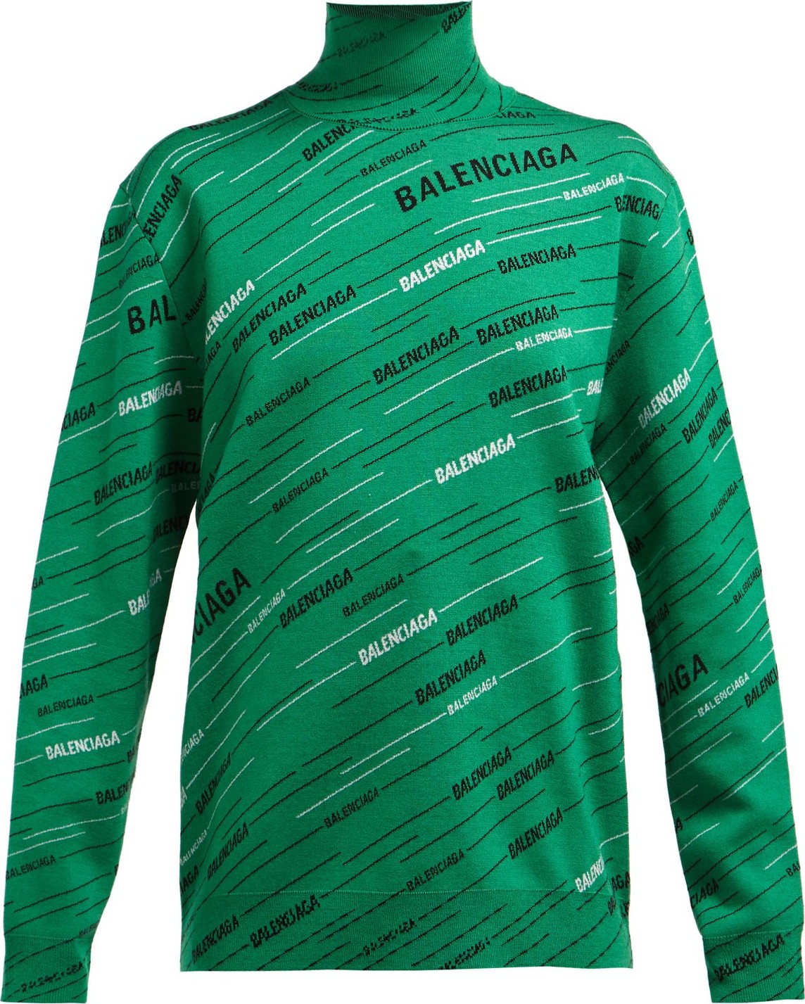 Balenciaga Logo-intarsia wool-blend sweater