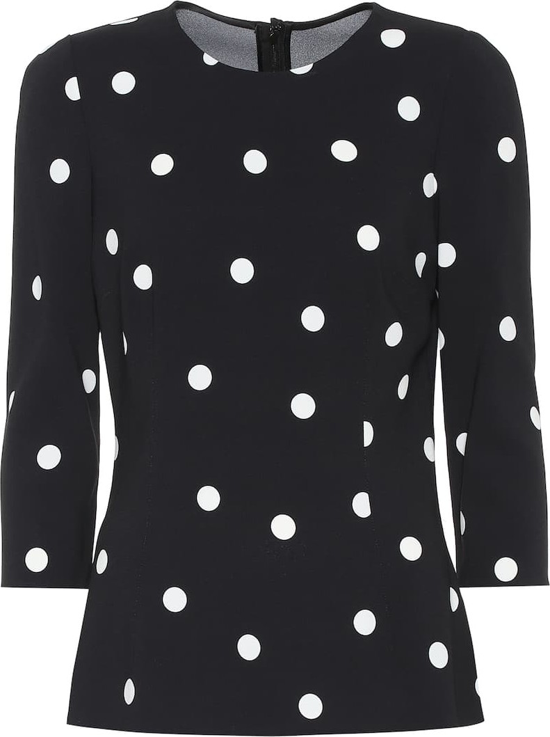 Dolce & Gabbana Polka-dot stretch-crêpe top