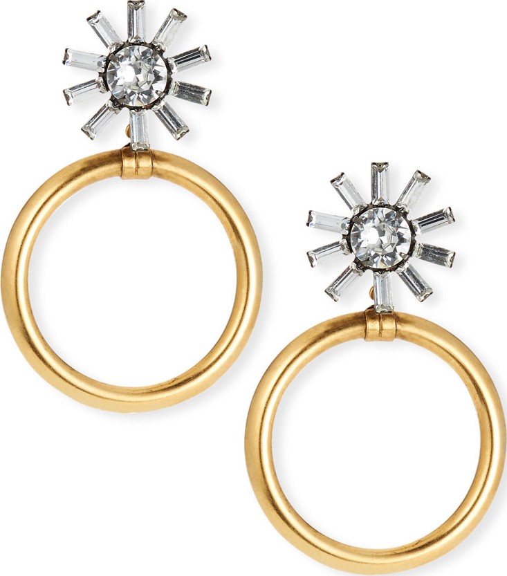 Elizabeth Cole Fayth Crystal Hoop Drop Earrings