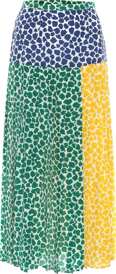 RIXO LONDON Tina printed silk midi skirt