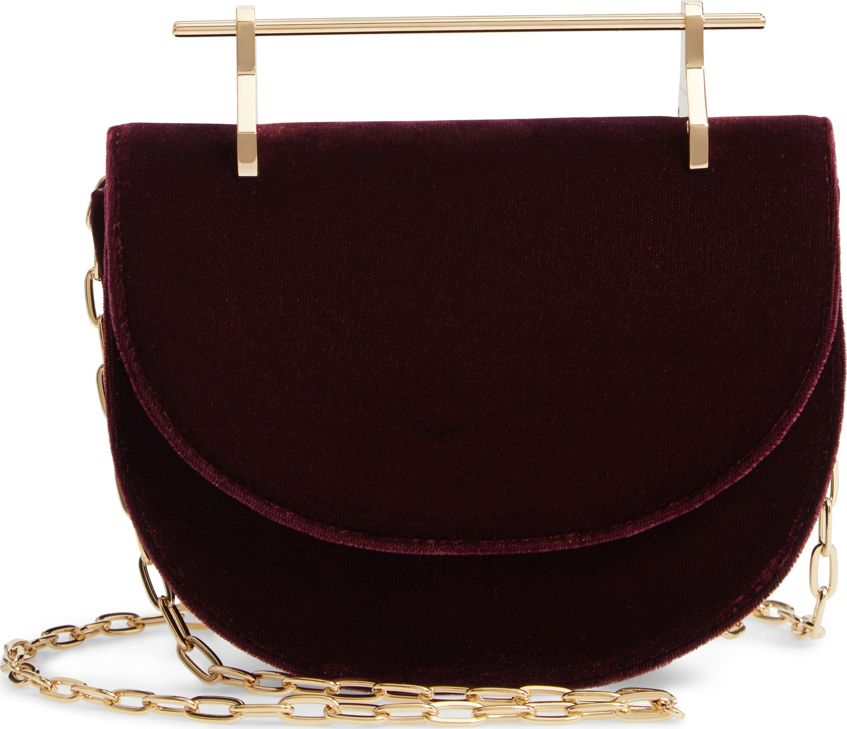 M2Malletier Mini Half Moon Velvet Crossbody Bag
