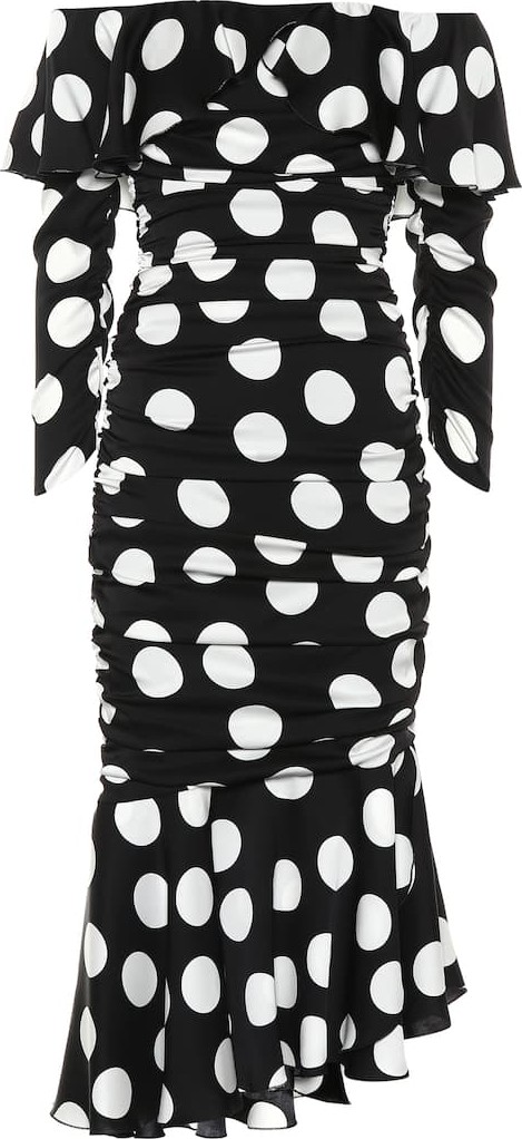Dolce & Gabbana Polka-dot stretch silk dress