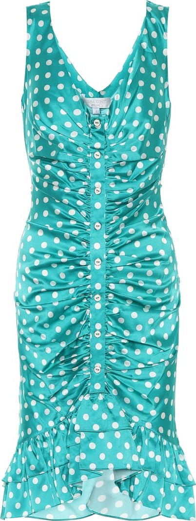 Caroline Constas Poppy ruched silk minidress
