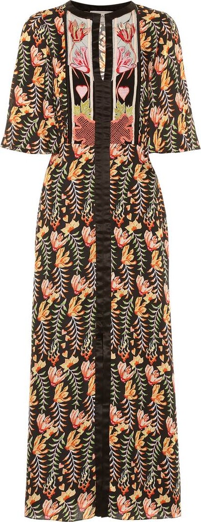 Temperley London Rosy floral satin midi dress