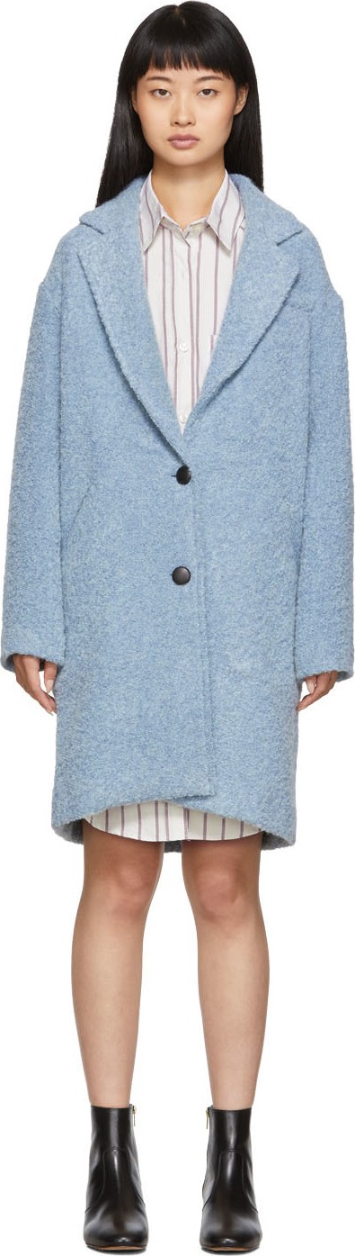Isabel Marant Etoile Blue Bouclé Dante Coat