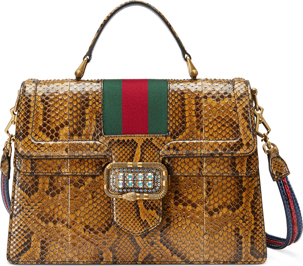 Gucci Linea Web Python Satchel Bag