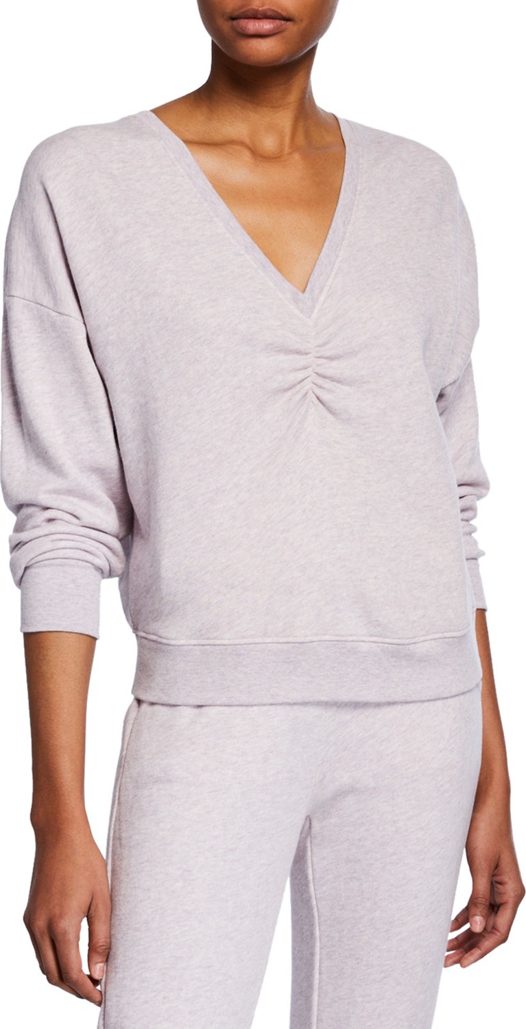 Joie Warda V-Neck Cotton Sweatshirt