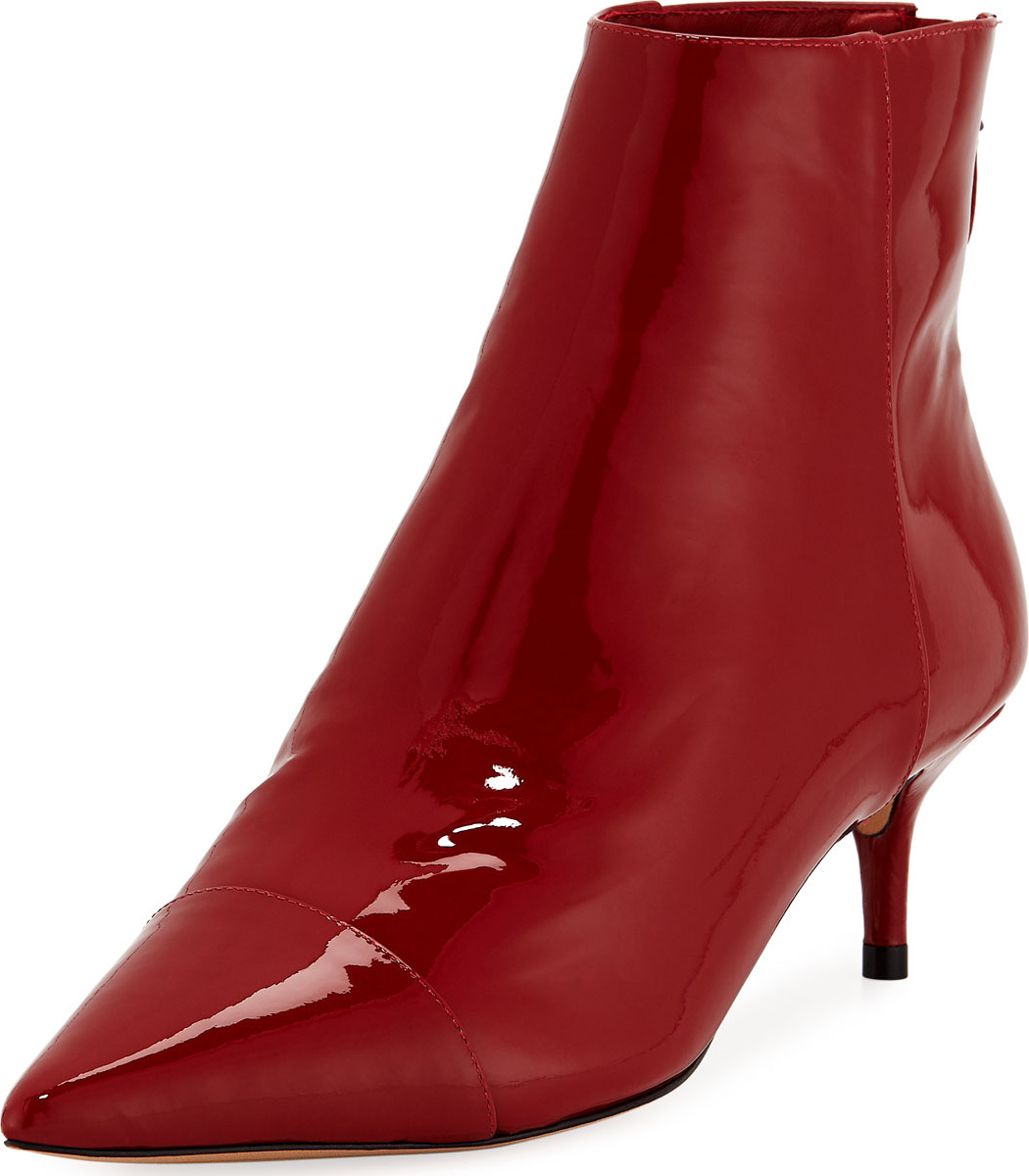 Alexandre Birman Kittie Patent Point-Toe Booties