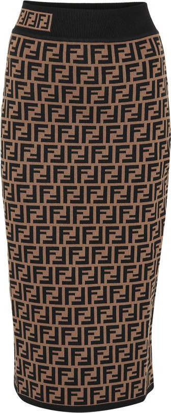 Fendi Intarsia stretch-knit pencil skirt
