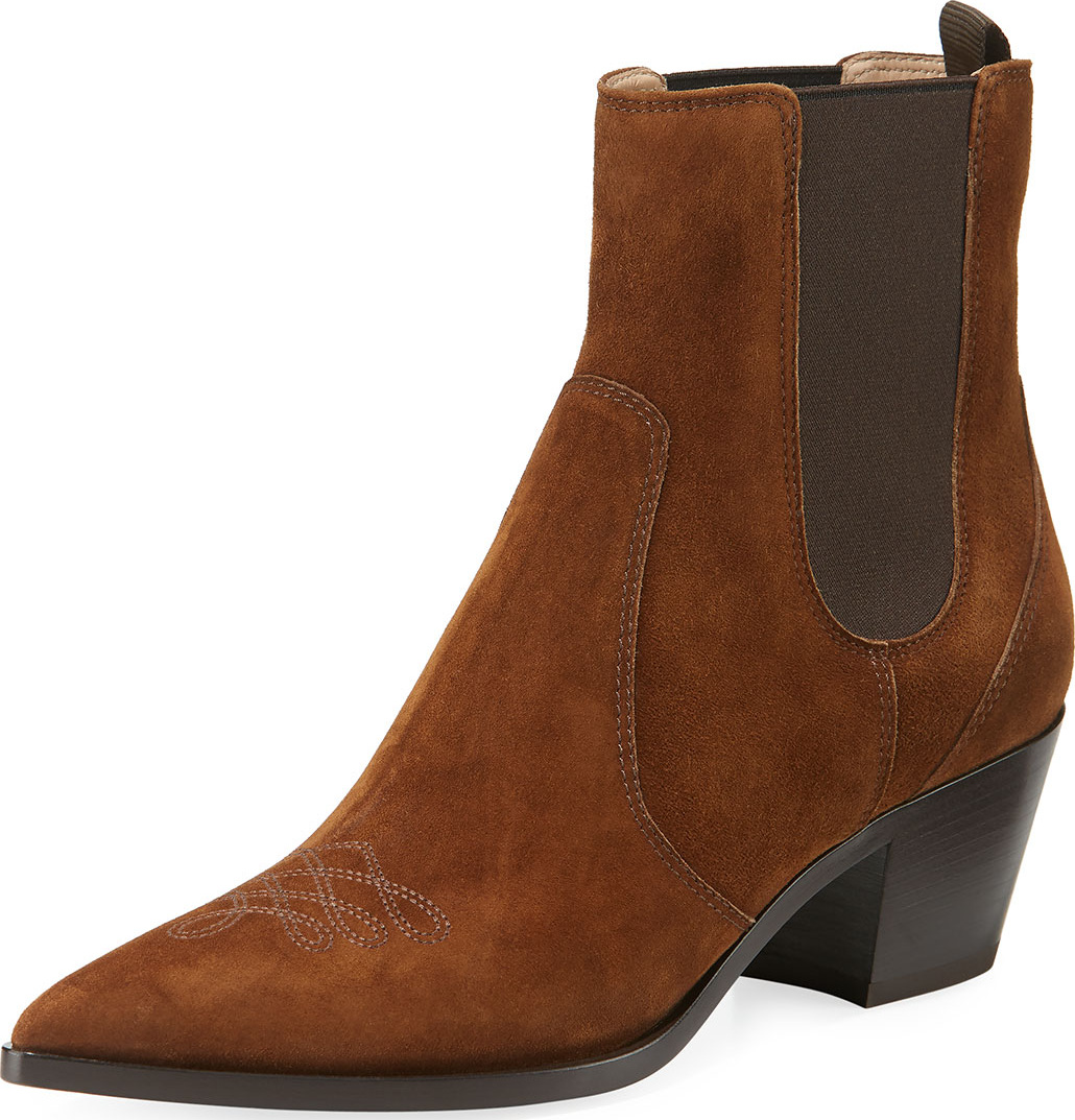 Gianvito Rossi Suede Gored Cowboy Boot