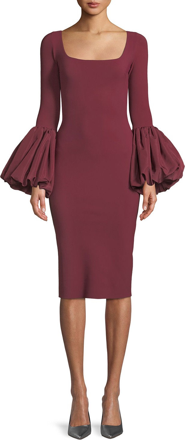 La Petite Robe di Chiara Boni Ary Body-Con Dress w/ Balloon Sleeves
