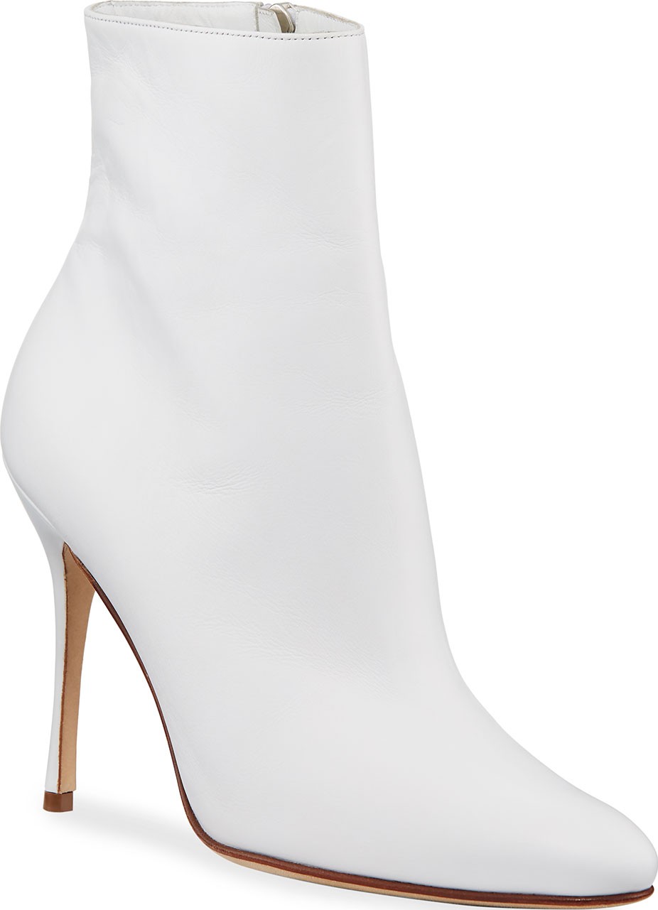 Manolo Blahnik Insopo Leather Zip Booties