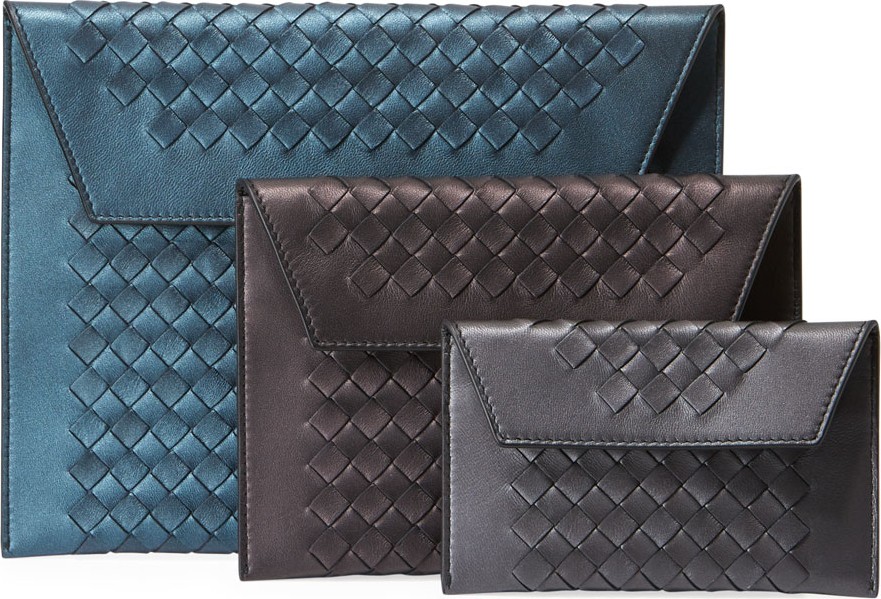 Bottega Veneta Three-In-One Nesting Woven Leather Pouch Bags