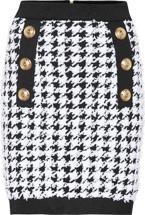 Balmain Houndstooth tweed miniskirt