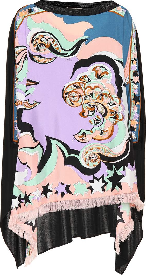 Emilio Pucci Printed silk poncho