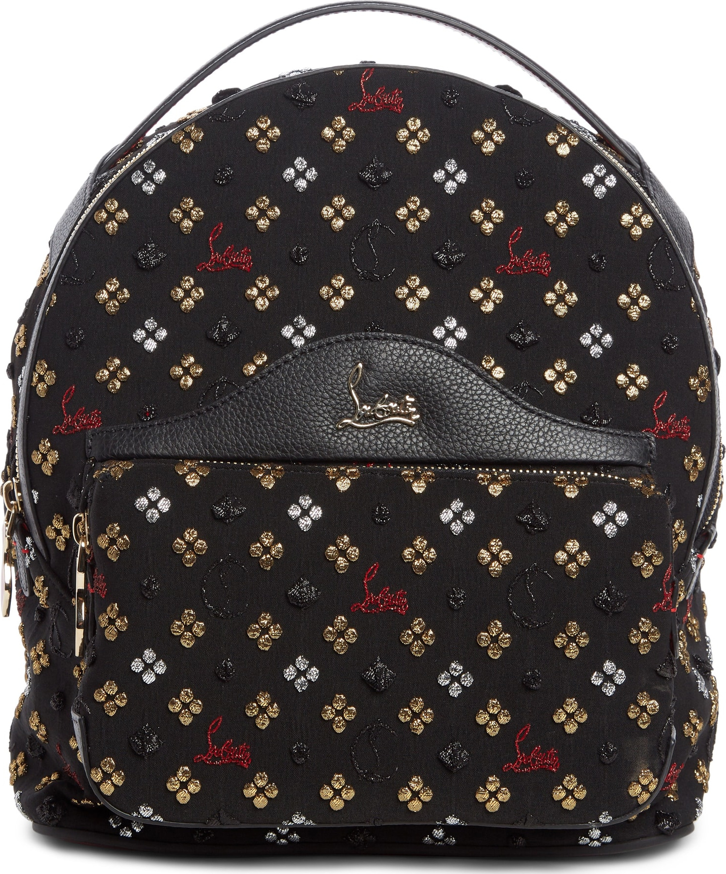 Christian Louboutin Small Backloubi Metallic Jacquard Backpack