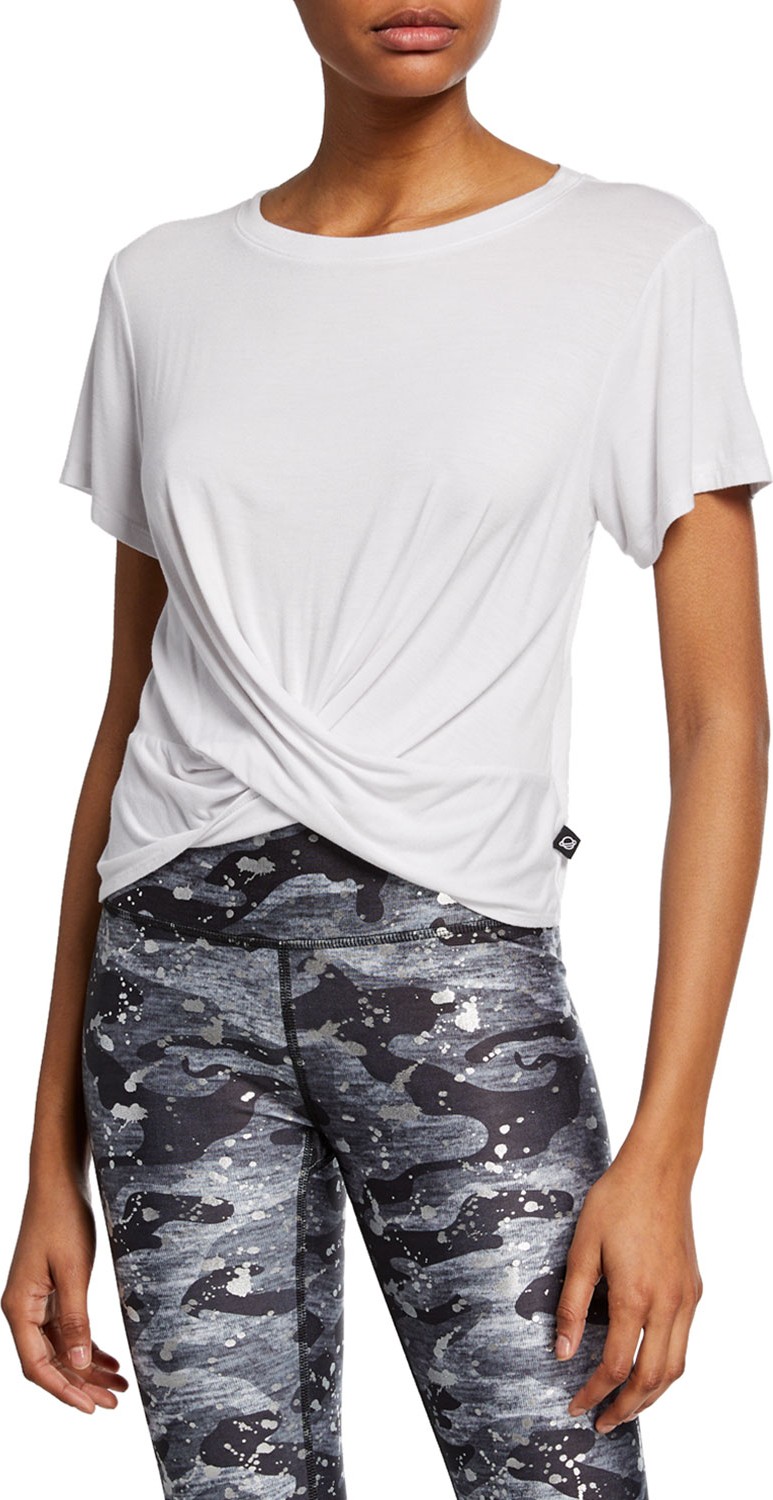 Terez Short-Sleeve Twist-Front Tee