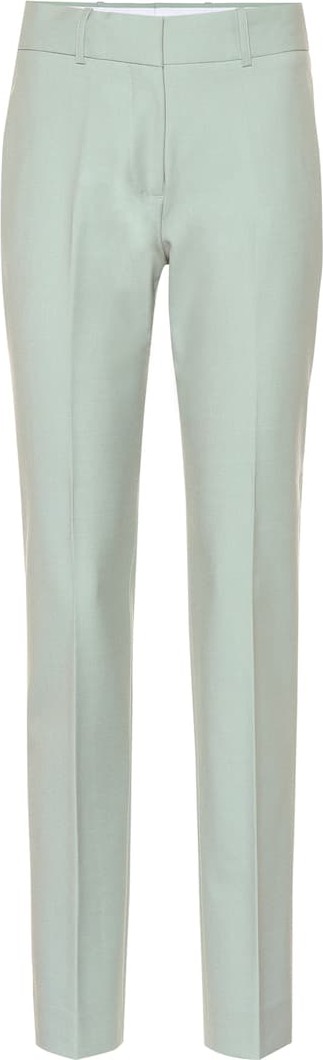 VICTORIA, VICTORIA BECKHAM Mid-rise straight wool-blend pants