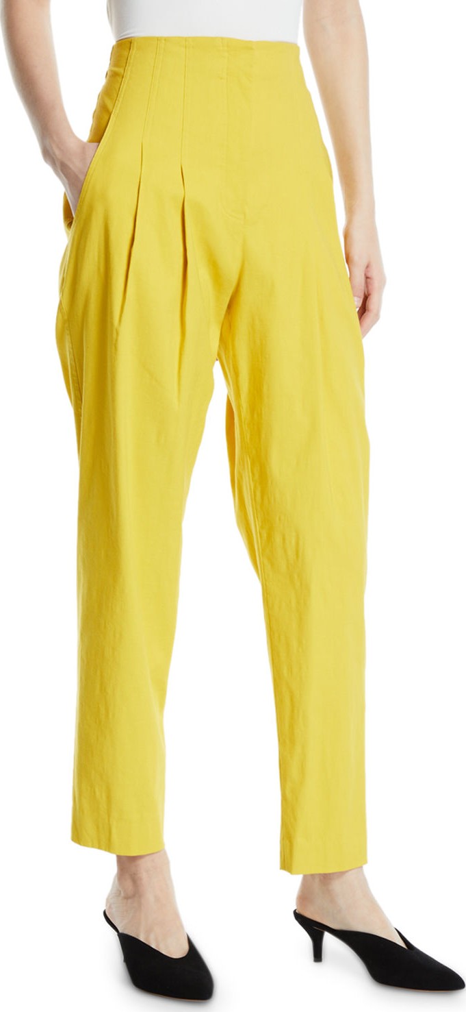 A.L.C. Jackson Pleated High-Rise Linen Pants