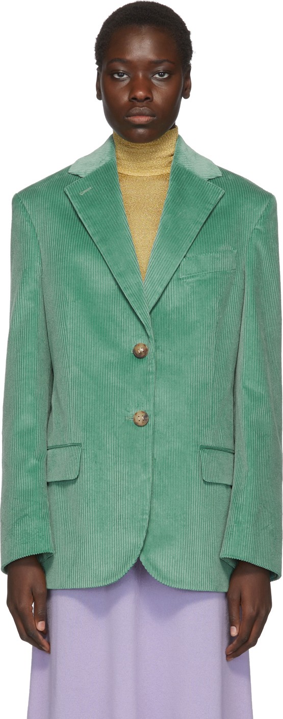 Acne Studios Green Vintage Cord Jantine Blazer
