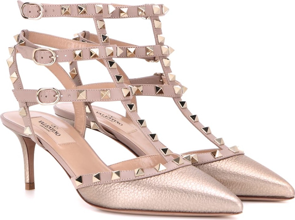 Valentino Valentino Garavani Rockstud metallic leather pumps
