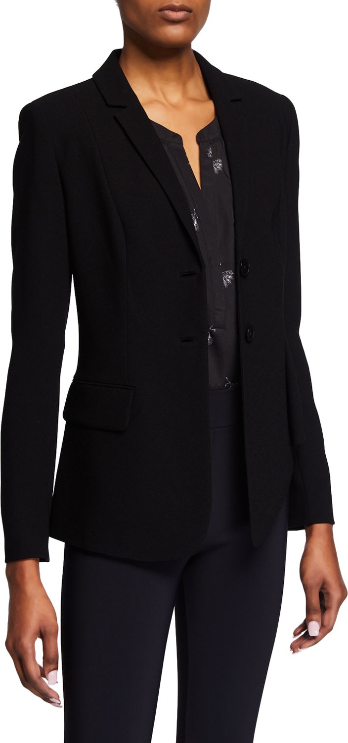 Elie Tahari Rane Button-Front Asymmetric-Peplum Jacket