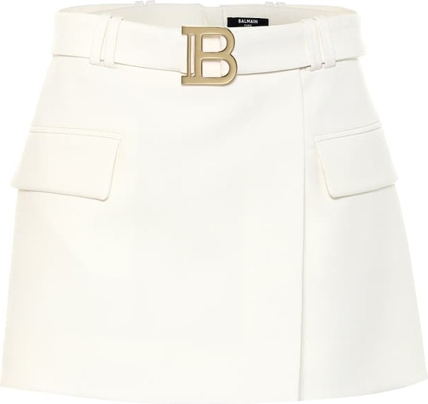Balmain Wool-twill miniskirt