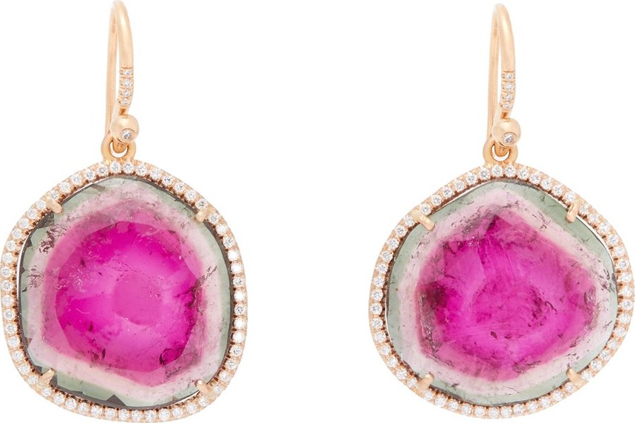 Irene Neuwirth Tourmaline, diamond & 18kt gold drop earrings
