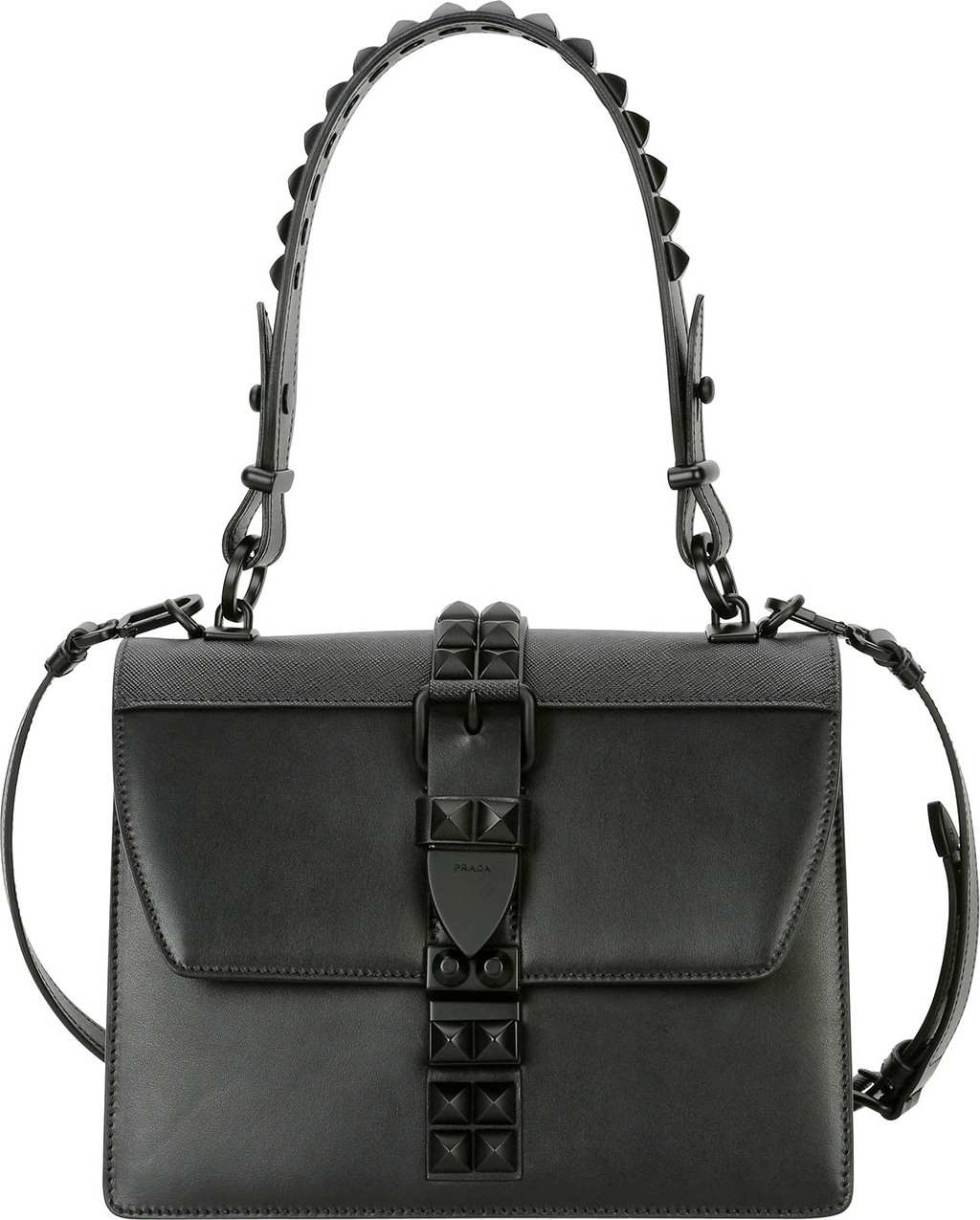 Prada Elektra Top Handle Front-Flap Bag w/ Removable Crossbody Strap