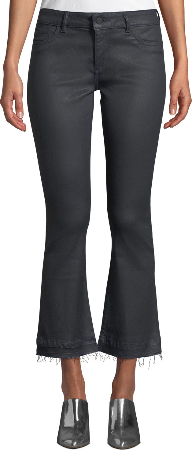 DL1961 Lara Mid-Rise Instasculpt Coated Boot-Cut Jeans