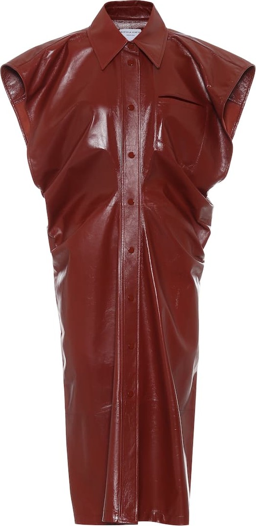 Bottega Veneta Leather midi dress