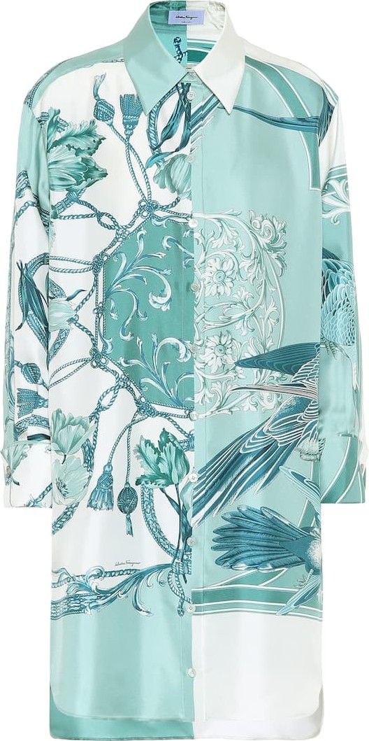 Salvatore Ferragamo Printed silk shirt dress