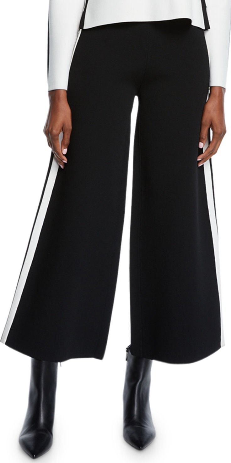 Veronica Beard Roland Cropped Sporty Wide-Leg Pants