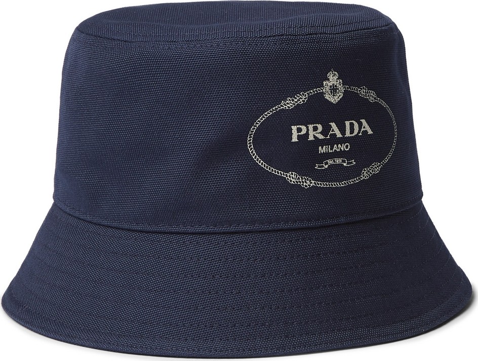 Prada Logo-Print Cotton-Canvas Bucket Hat
