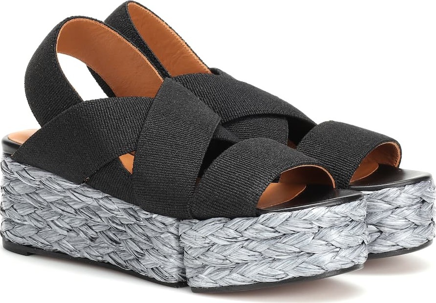 Robert Clergerie Ancre raffia platform sandals