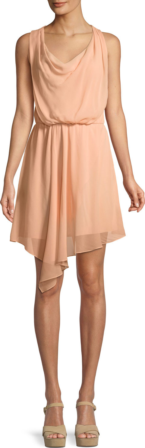 Haute Hippie Warm Breeze Sleeveless Asymmetric Silk  Dress