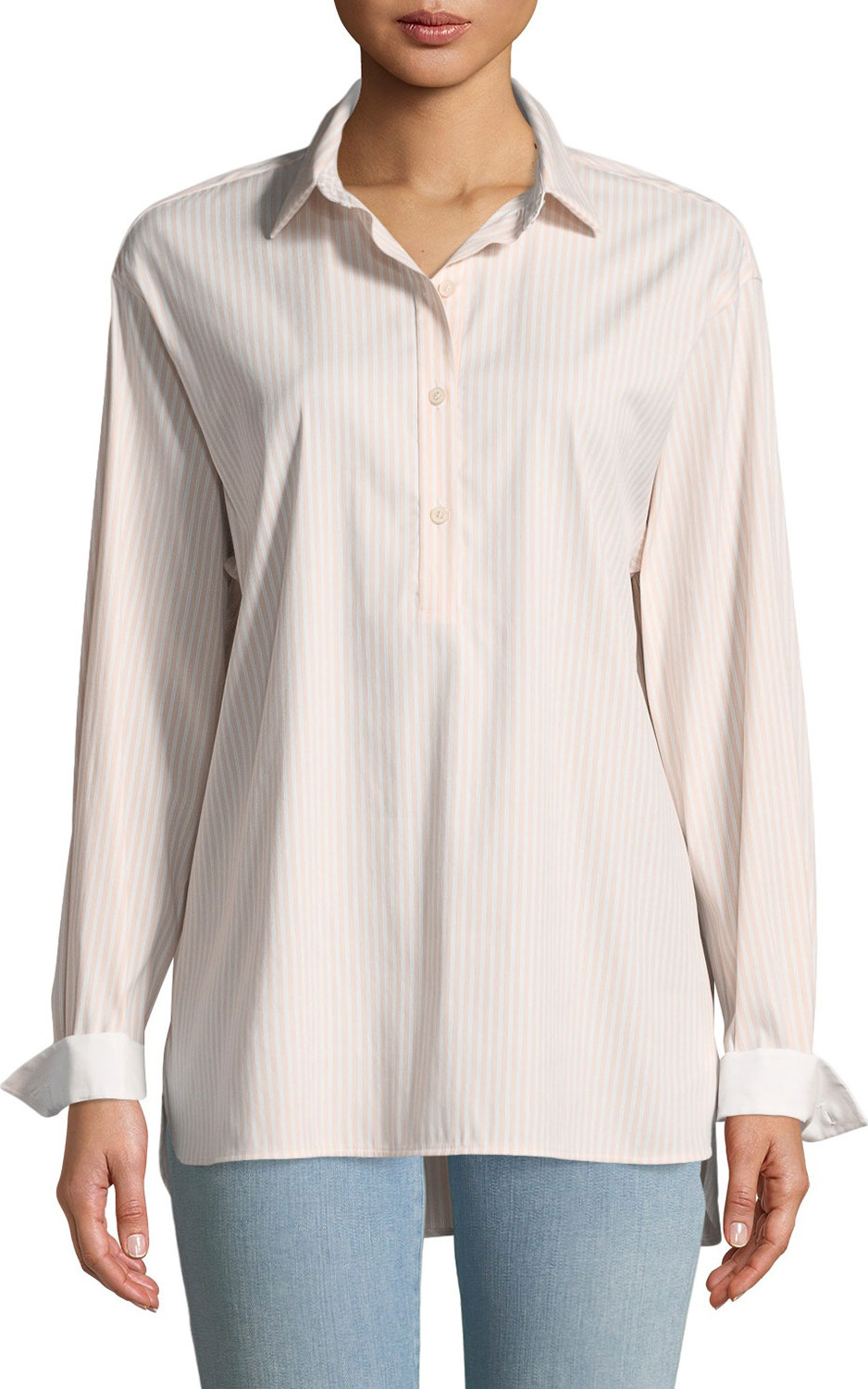 Lafayette 148 New York Kia Scania Stripe Poplin Blouse
