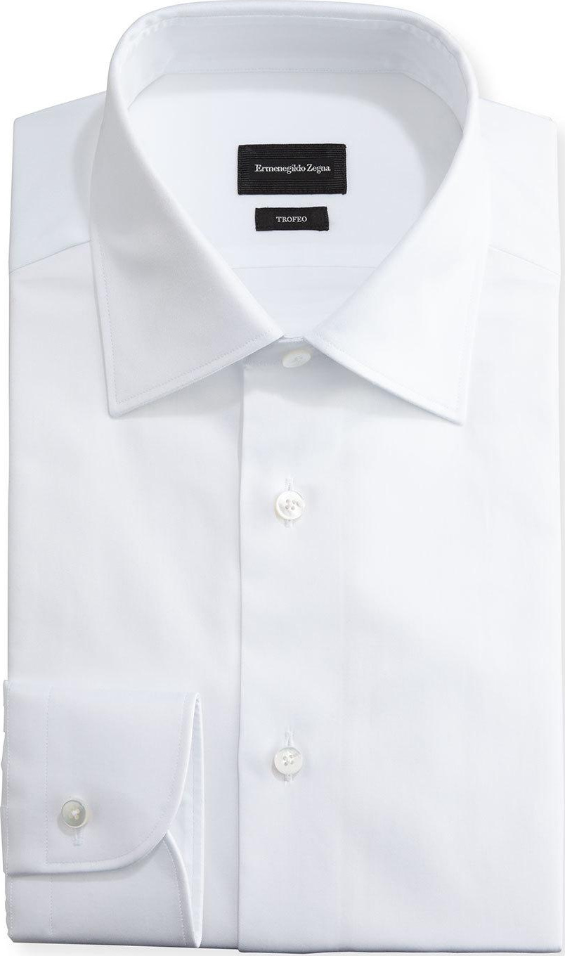 Ermenegildo Zegna Trofeo® Solid Dress Shirt, White
