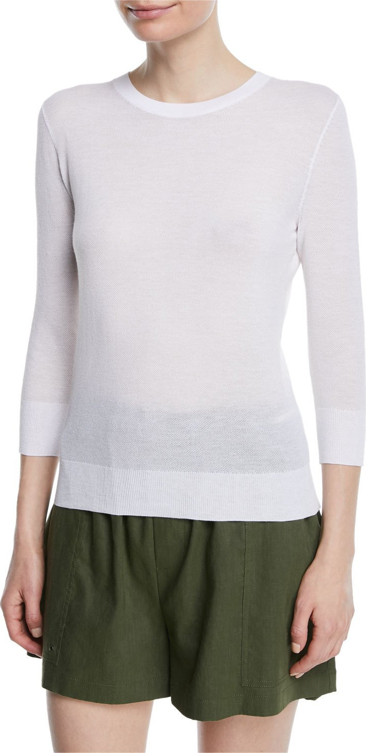 Vince Textured 3/4-Sleeve Pullover Top