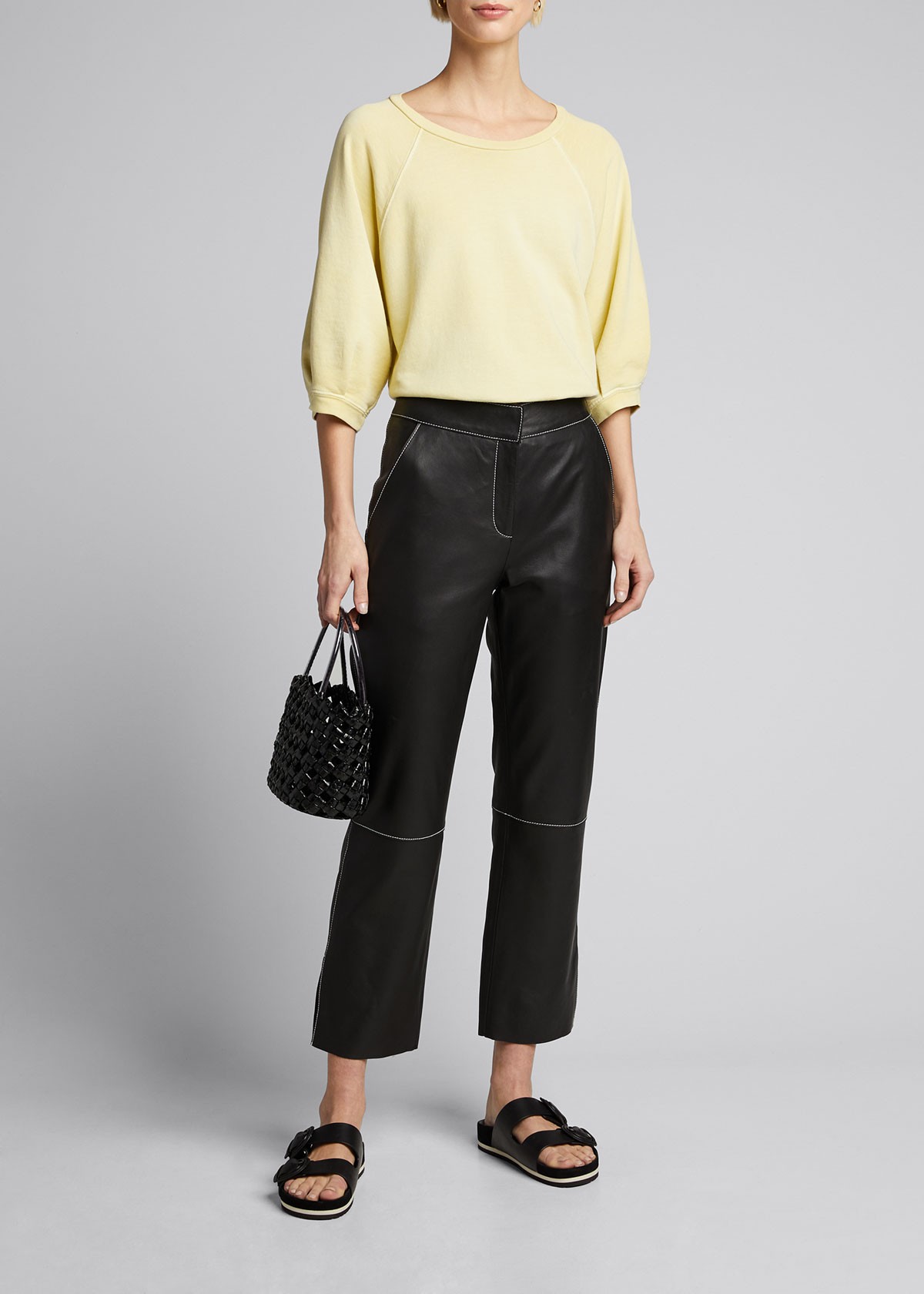 AMO Puff-Sleeve Cotton Sweatshirt